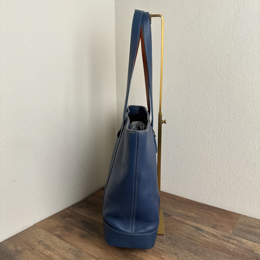 Vintage Coach Hamptons Tote Shoulder Bag Leather Blue 5188 WITH COA - Picture 8 of 16